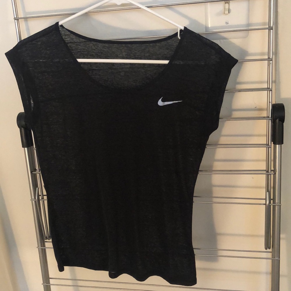 Sheer Black Nike Dri Fit workout top